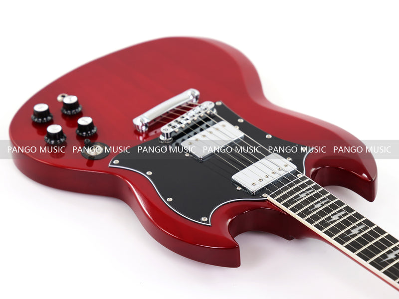 6-String SG-Style Electric Guitar with Gloss Cherry Red Finish (LYM-206)