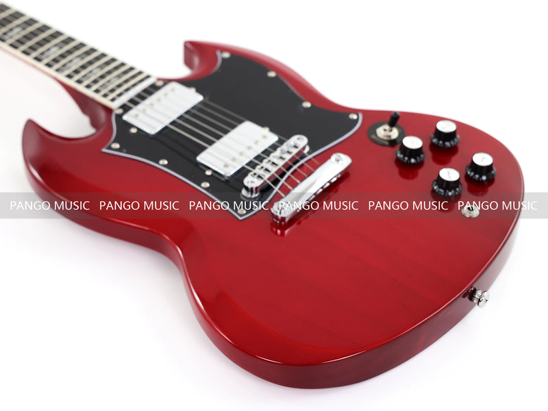 6-String SG-Style Electric Guitar with Gloss Cherry Red Finish (LYM-206)