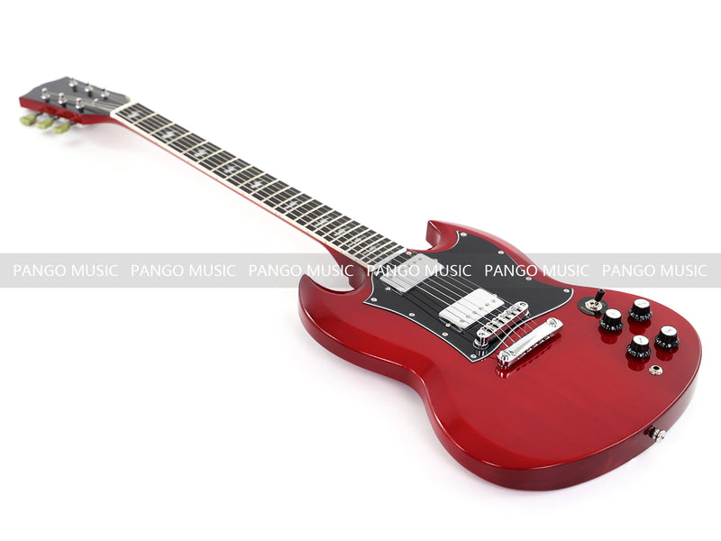 6-String SG-Style Electric Guitar with Gloss Cherry Red Finish (LYM-206)