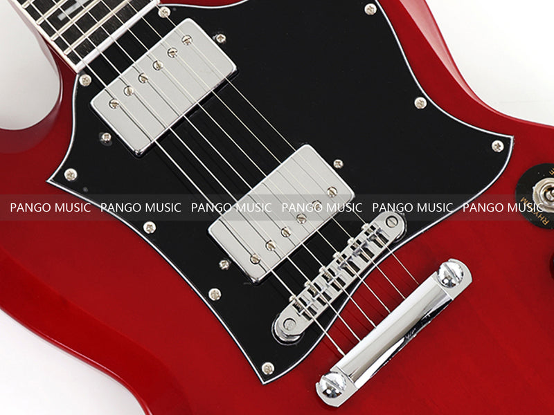6-String SG-Style Electric Guitar with Gloss Cherry Red Finish (LYM-206)