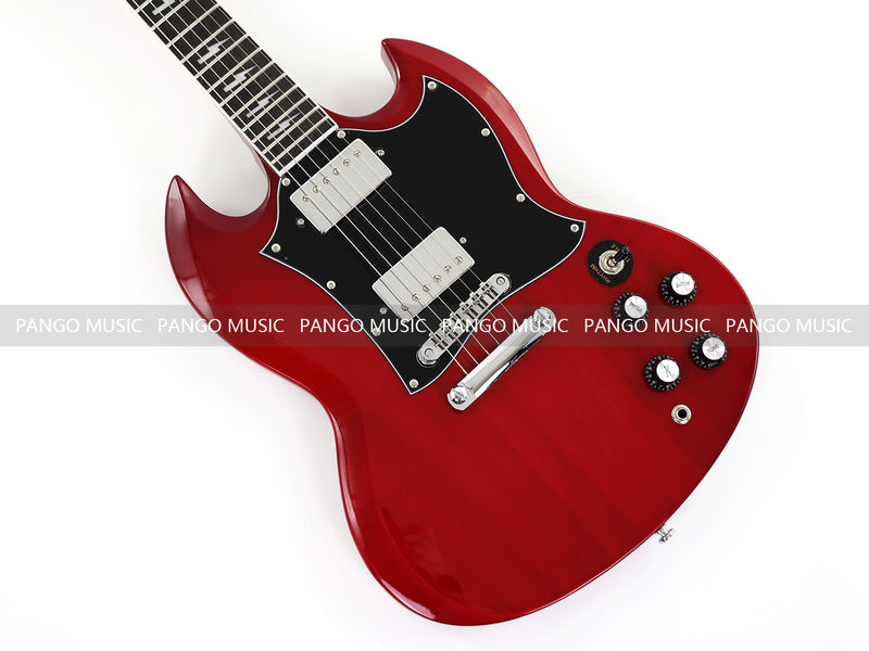 6-String SG-Style Electric Guitar with Gloss Cherry Red Finish (LYM-206)