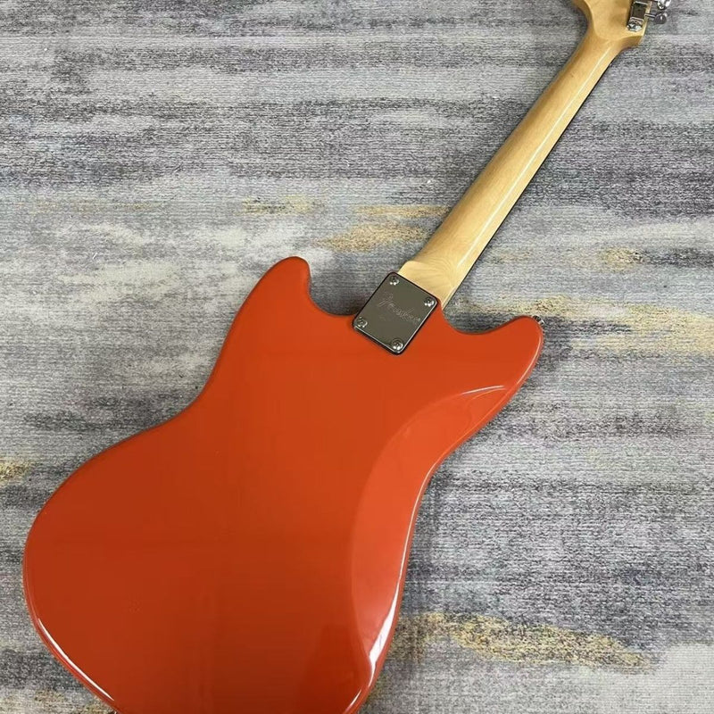 6-String Solid Body Mustang Style Electric Guitar with Gloss Fiesta Red Finish(LRG-134)