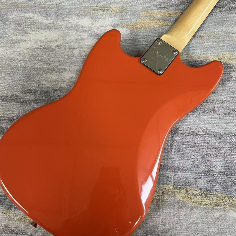 6-String Solid Body Mustang Style Electric Guitar with Gloss Fiesta Red Finish(LRG-134)
