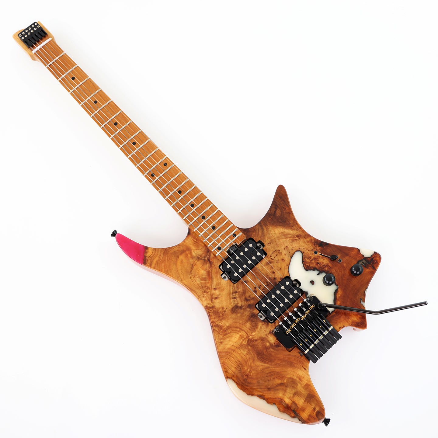 6-String Tapered Neck ResinBurl Body Headless Electric Guitar (PHG-006 ...