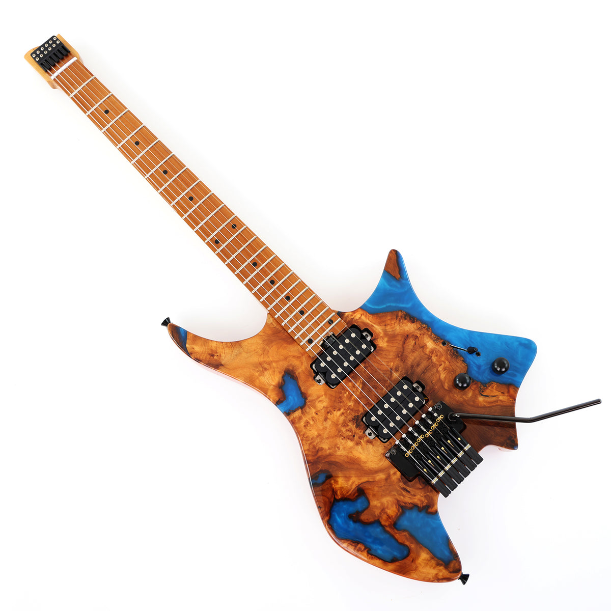 6-String Tapered Neck ResinBurl Body Headless Electric Guitar (PHG-009 ...