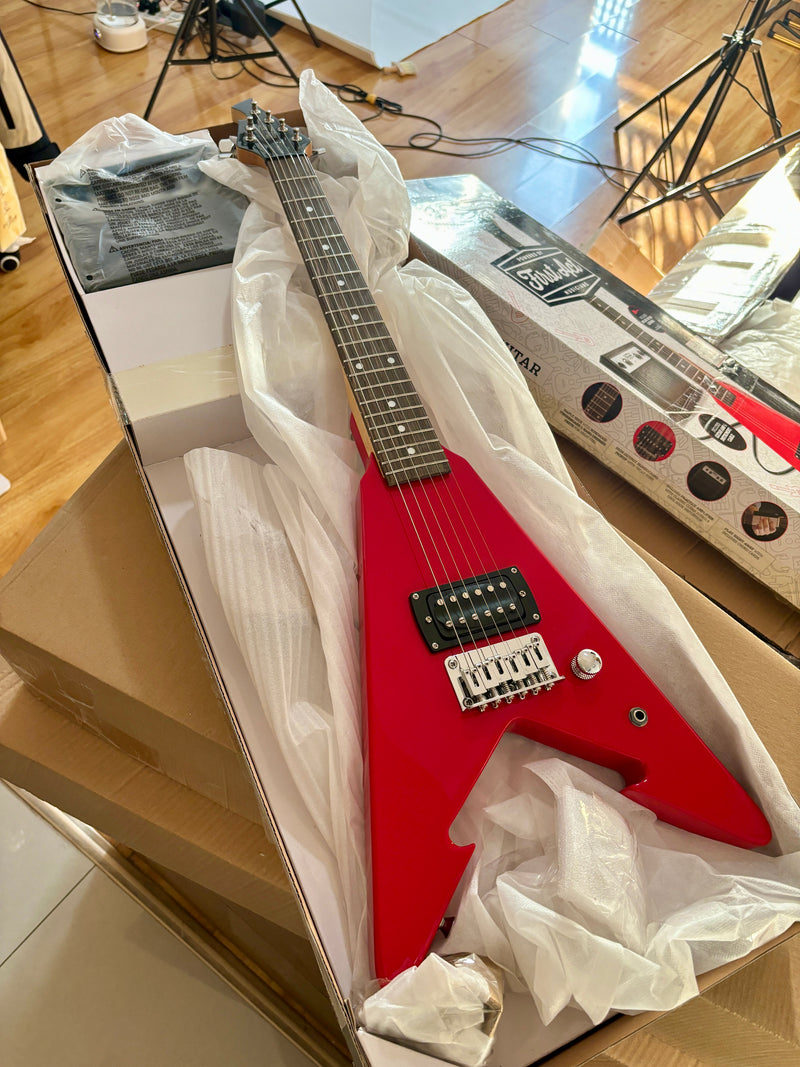 First Act Brand 6-String Electric Guitar with Gloss Bright Red Finish (FA-300)