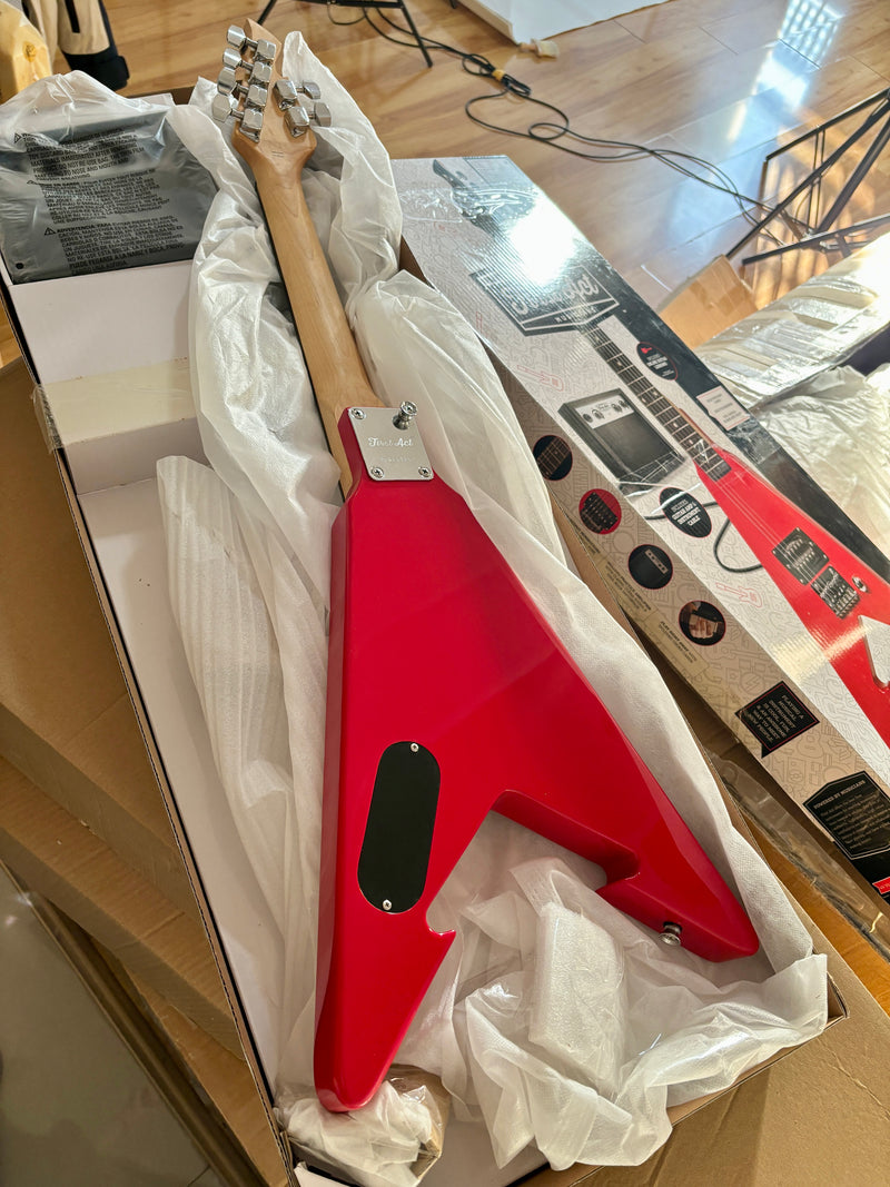 First Act Brand 6-String Electric Guitar with Gloss Bright Red Finish (FA-300)