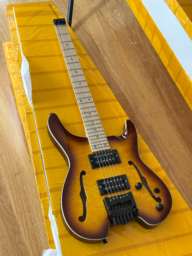 6-String Semi-Hollow Body Headless Electric Guitar (PWT-1902)