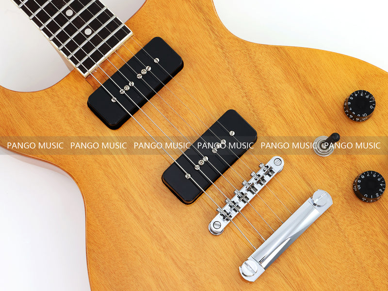 6 String Double Cutaway Flat Top LP Junior Style Electric Guitar with Gloss Natural Finish (LRG-138X)