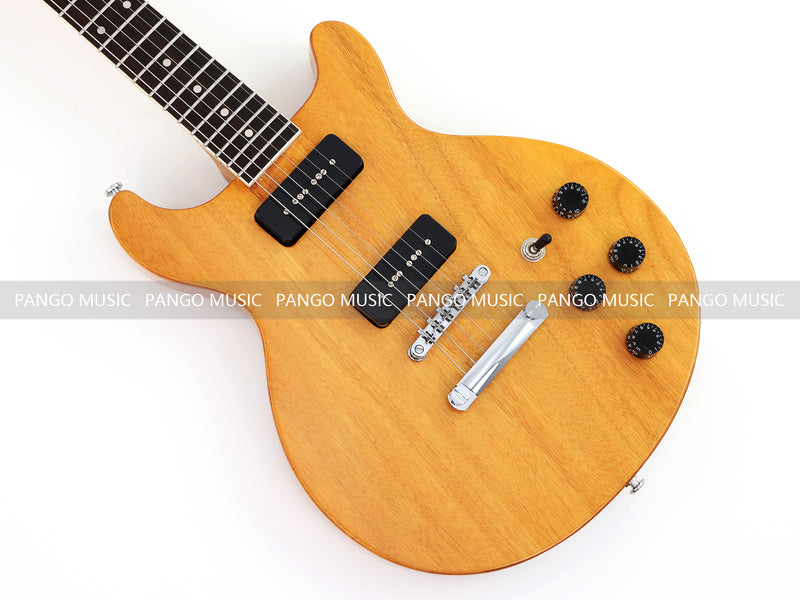 6 String Double Cutaway Flat Top LP Junior Style Electric Guitar with Gloss Natural Finish (LRG-138X)