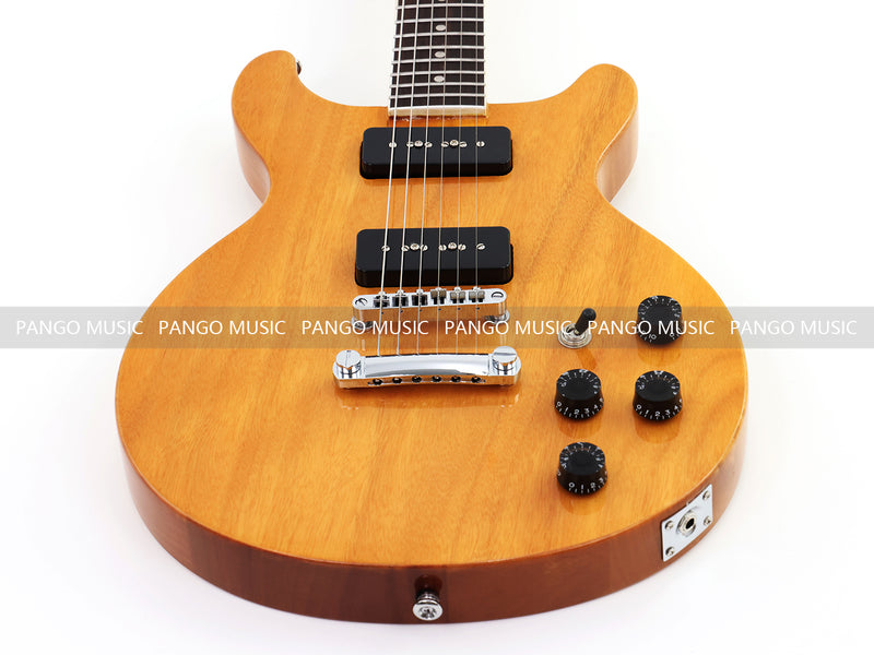 6 String Double Cutaway Flat Top LP Junior Style Electric Guitar with Gloss Natural Finish (LRG-138X)