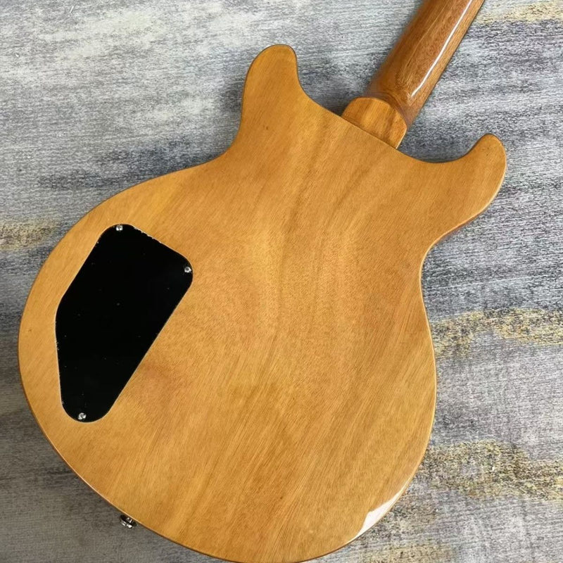 6 String Double Cutaway Flat Top LP Junior Style Electric Guitar with Gloss Natural Finish(LRG-138)
