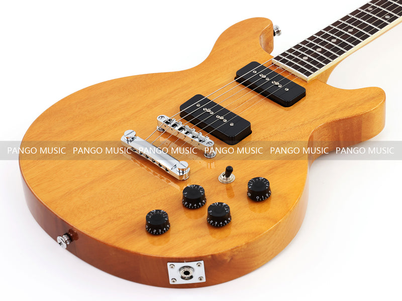 6 String Double Cutaway Flat Top LP Junior Style Electric Guitar with Gloss Natural Finish (LRG-138X)