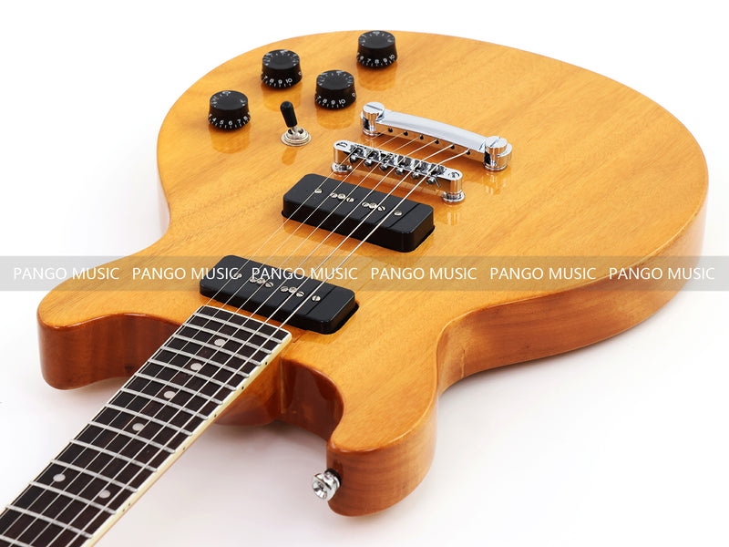 6 String Double Cutaway Flat Top LP Junior Style Electric Guitar with Gloss Natural Finish (LRG-138X)