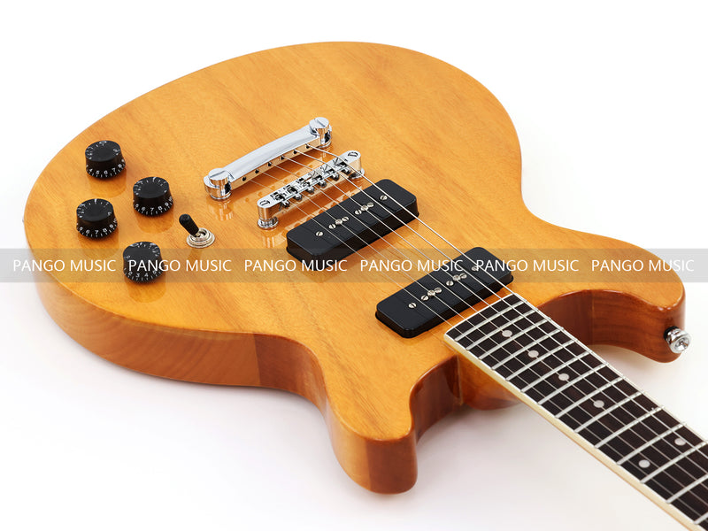 6 String Double Cutaway Flat Top LP Junior Style Electric Guitar with Gloss Natural Finish (LRG-138X)