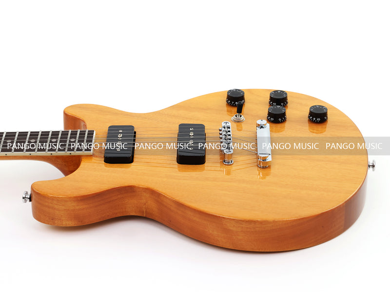 6 String Double Cutaway Flat Top LP Junior Style Electric Guitar with Gloss Natural Finish (LRG-138X)