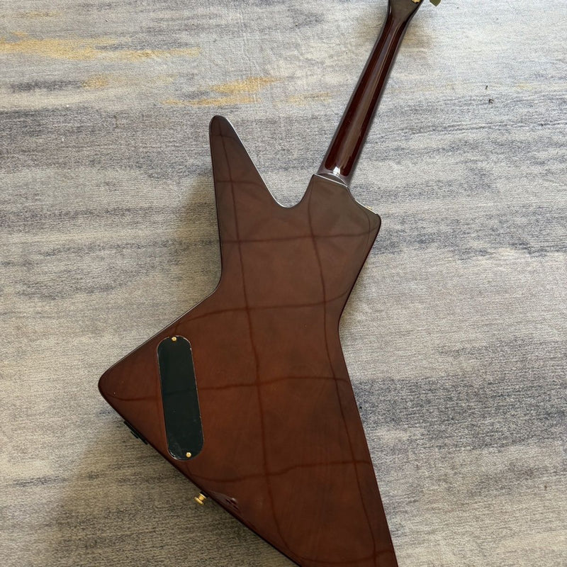6 String Modern Explorer Style Electric Guitar with Gloss Brown Finish(LRG-107)