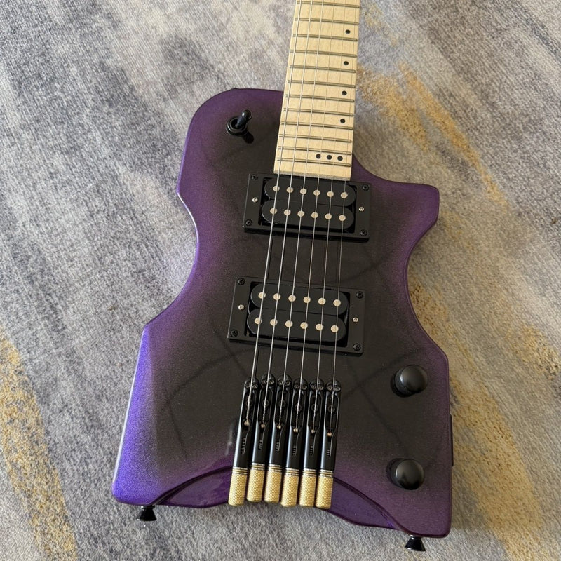 6 String Headless Compact Electric Guitar with Gloss Purple Burst Finish(LRG-105)