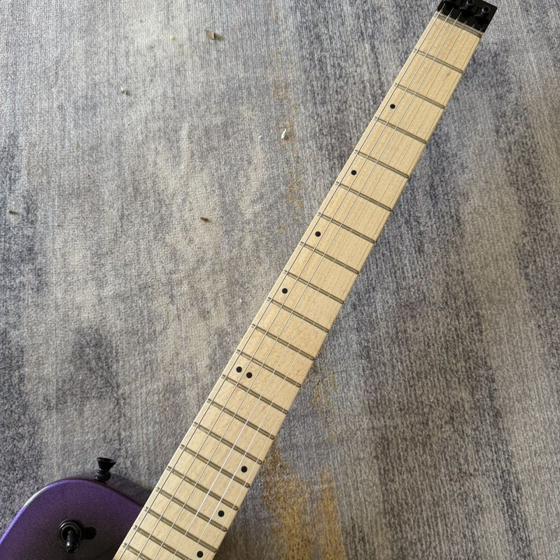 6 String Headless Compact Electric Guitar with Gloss Purple Burst Finish(LRG-105)