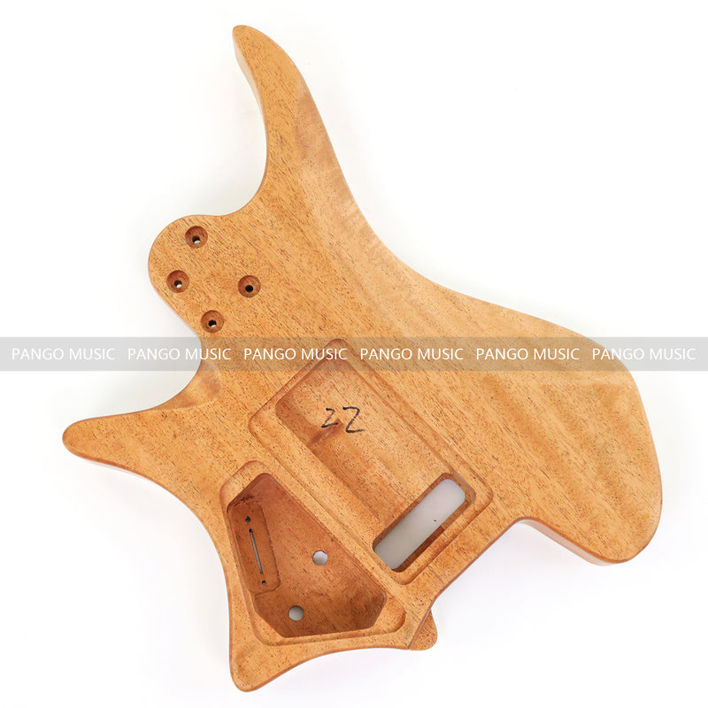 6 String Headless Solid Mahogany Electric Guitar Body with Satin Finish (YMB-001)