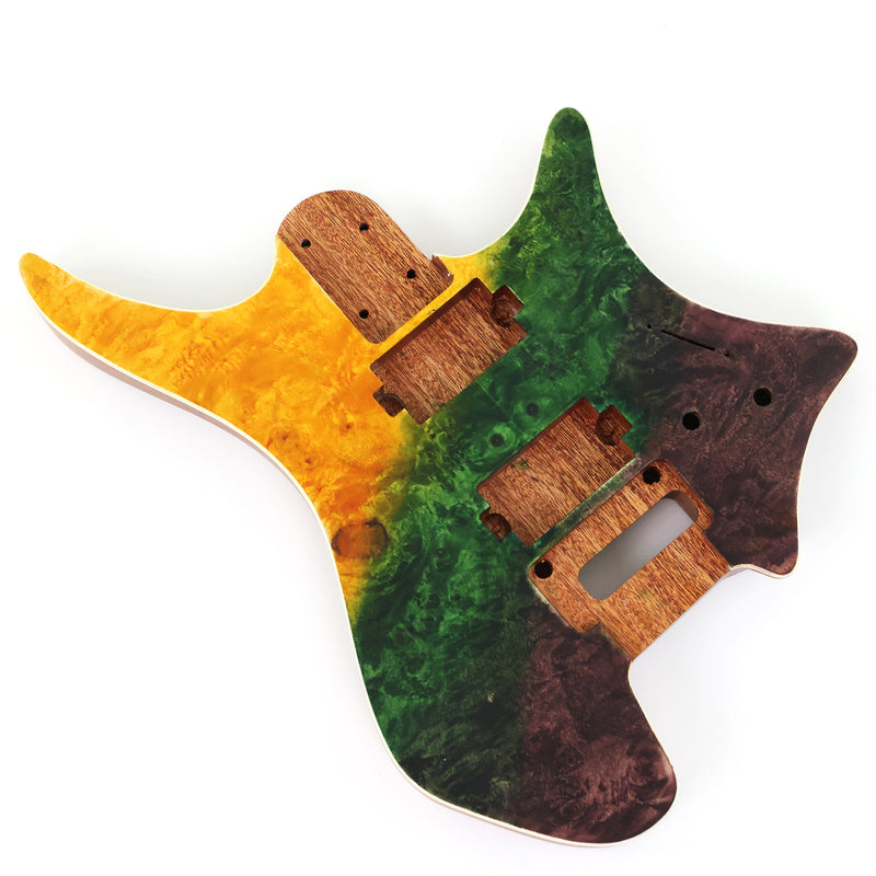 6 String Headless Solid Mahogany Electric Guitar Body with Satin Finish (YMB-006)