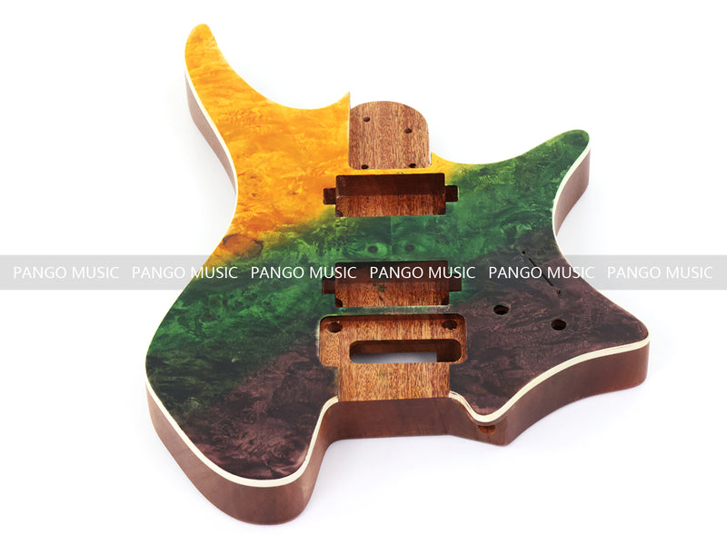 6 String Headless Solid Mahogany Electric Guitar Body with Satin Finish (YMB-006)