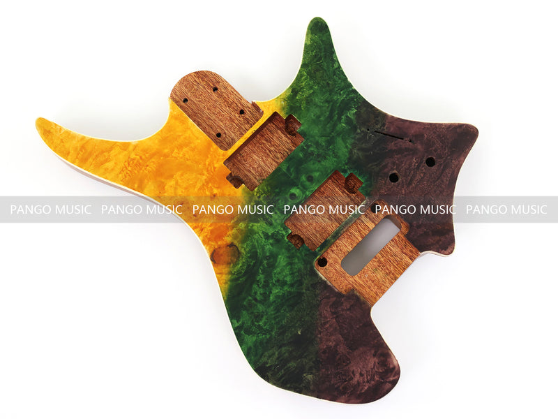 6 String Headless Solid Mahogany Electric Guitar Body with Satin Finish (YMB-006)