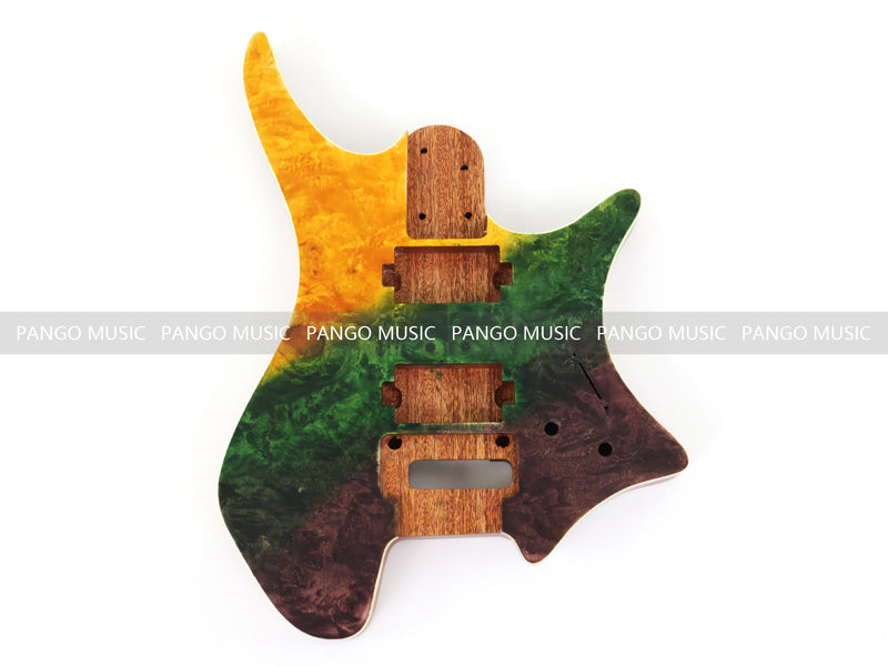 6 String Headless Solid Mahogany Electric Guitar Body with Satin Finish (YMB-006)