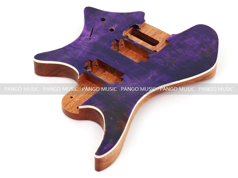 6 String Headless Solid Mahogany Electric Guitar Body with Satin Finish (YMB-007)