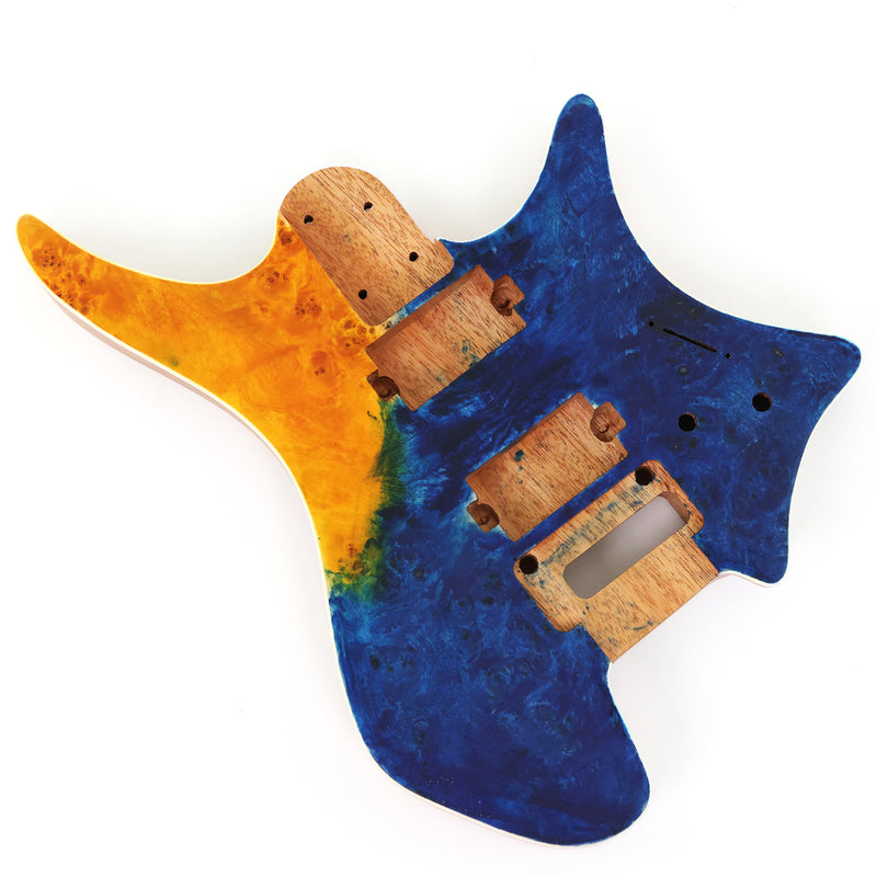6 String Headless Solid Mahogany Electric Guitar Body with Satin Finish (YMB-012)