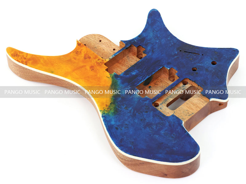 6 String Headless Solid Mahogany Electric Guitar Body with Satin Finish (YMB-012)