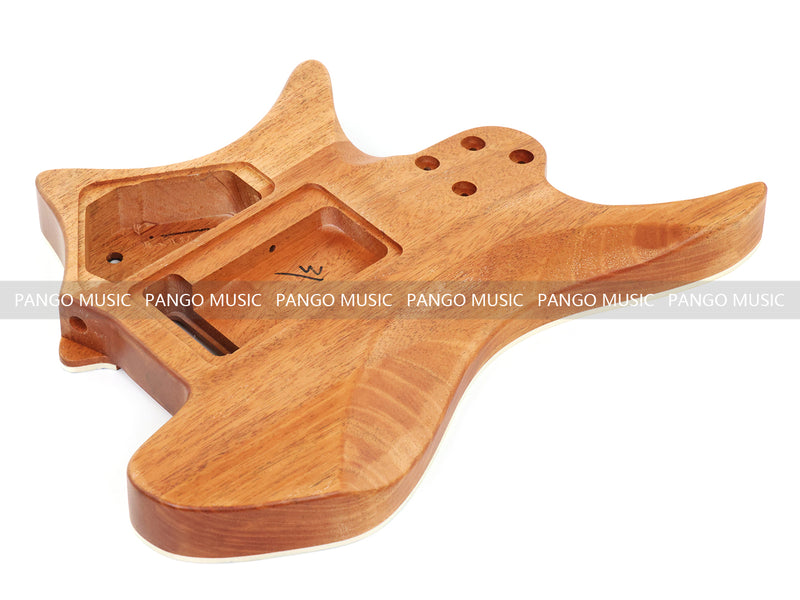 6 String Headless Solid Mahogany Electric Guitar Body with Satin Finish (YMB-015)