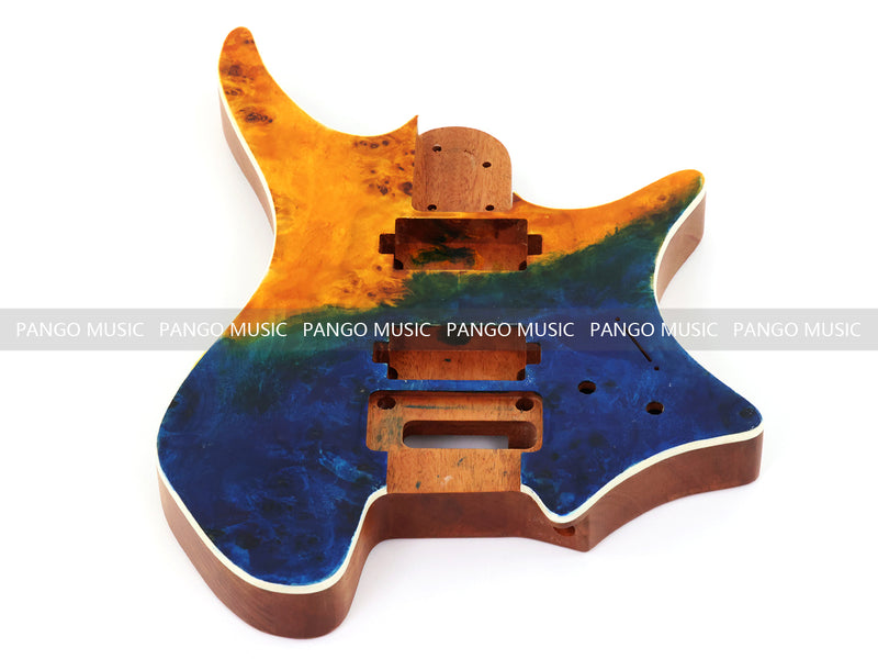 6 String Headless Solid Mahogany Electric Guitar Body with Satin Finish (YMB-015)