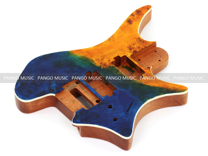 6 String Headless Solid Mahogany Electric Guitar Body with Satin Finish (YMB-015)