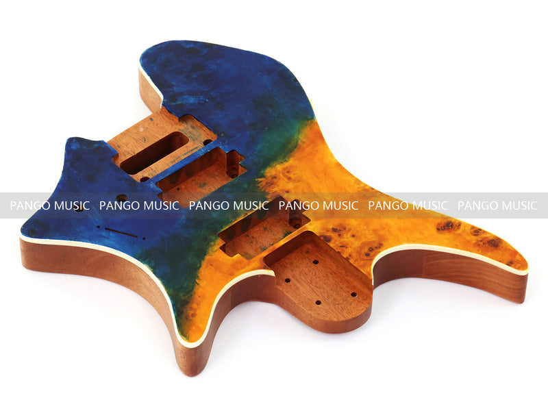 6 String Headless Solid Mahogany Electric Guitar Body with Satin Finish (YMB-015)
