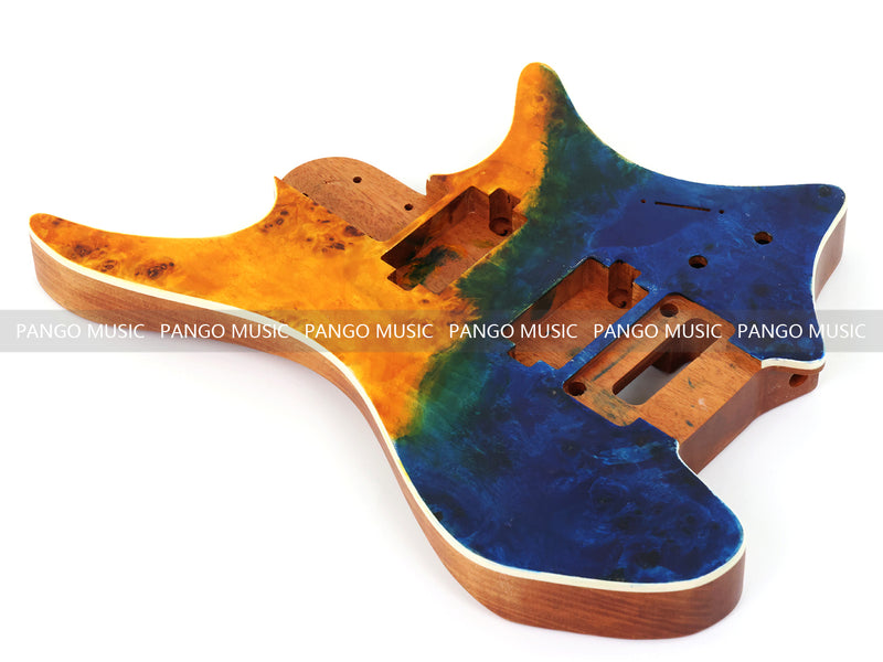 6 String Headless Solid Mahogany Electric Guitar Body with Satin Finish (YMB-015)