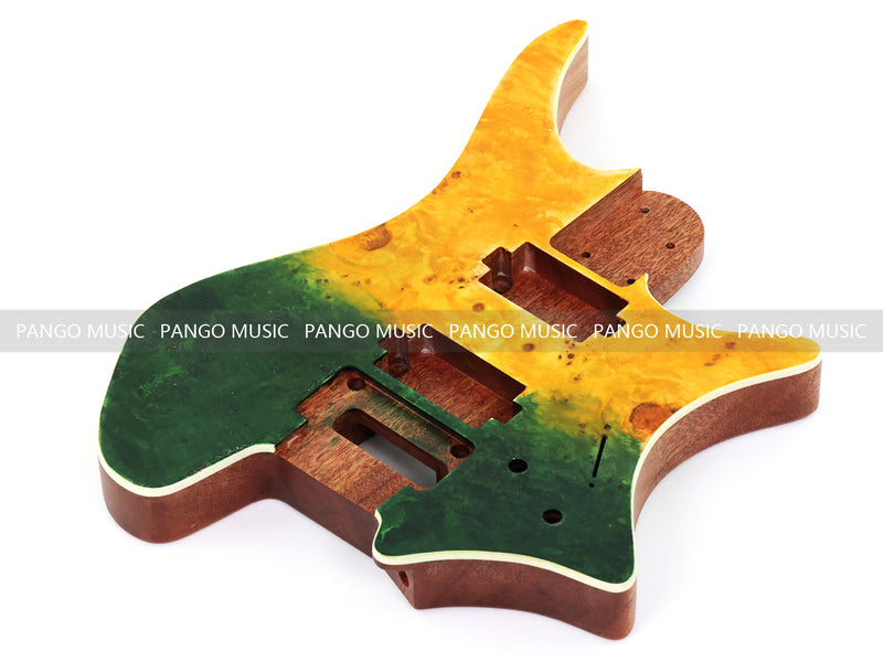 6 String Headless Solid Mahogany Electric Guitar Body with Satin Finish (YMB-017)