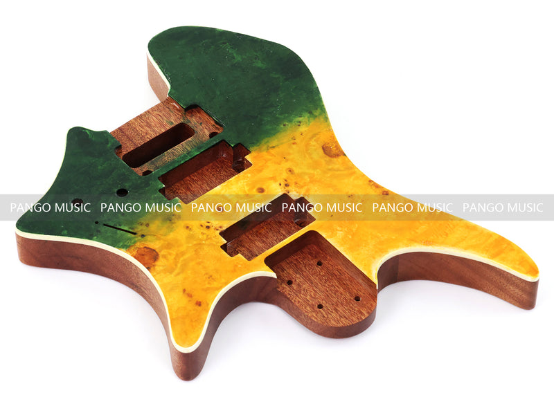 6 String Headless Solid Mahogany Electric Guitar Body with Satin Finish (YMB-017)
