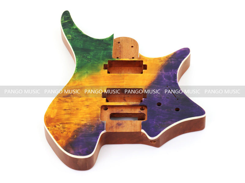 6 String Headless Solid Mahogany Electric Guitar Body with Satin Finish (YMB-018)
