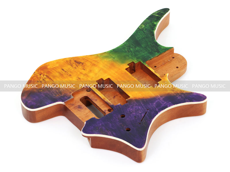 6 String Headless Solid Mahogany Electric Guitar Body with Satin Finish (YMB-018)