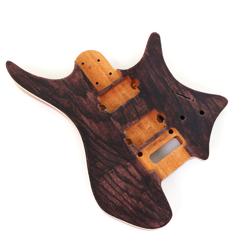 6 String Headless Solid Mahogany Electric Guitar Body with Satin Finish (YMB-019)