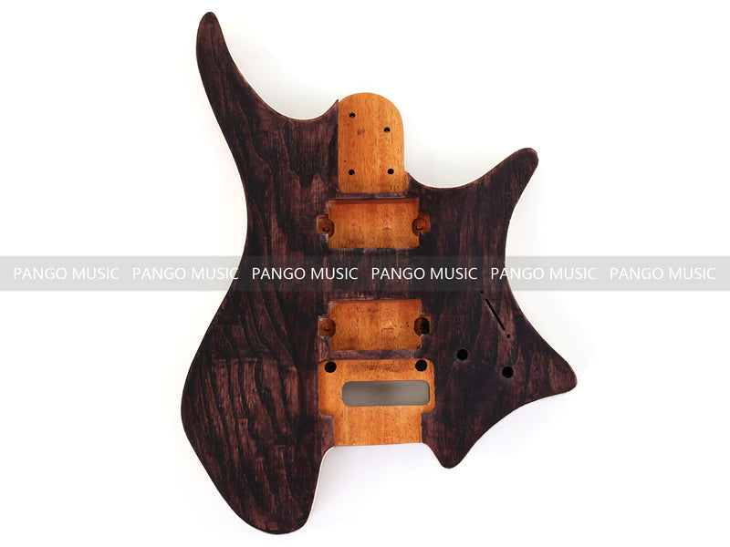 6 String Headless Solid Mahogany Electric Guitar Body with Satin Finish (YMB-019)