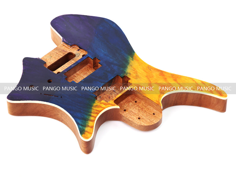 6 String Headless Solid Mahogany Electric Guitar Body with Satin Finish (YMB-020)