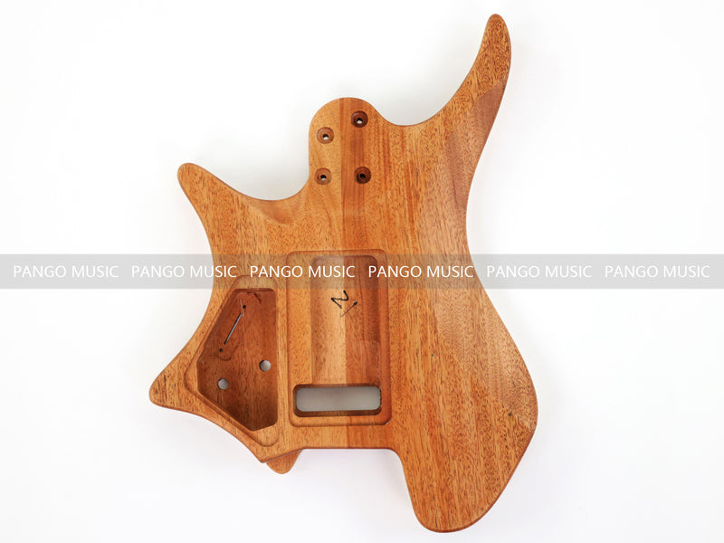 6 String Headless Solid Mahogany Electric Guitar Body with Satin Finish (YMB-022)