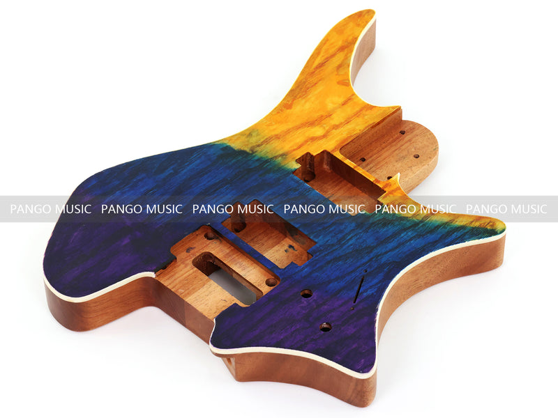 6 String Headless Solid Mahogany Electric Guitar Body with Satin Finish (YMB-022)