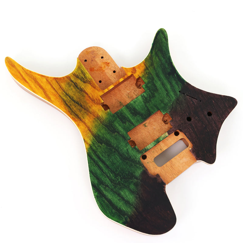 6 String Headless Solid Mahogany Electric Guitar Body with Satin Finish (YMB-023)