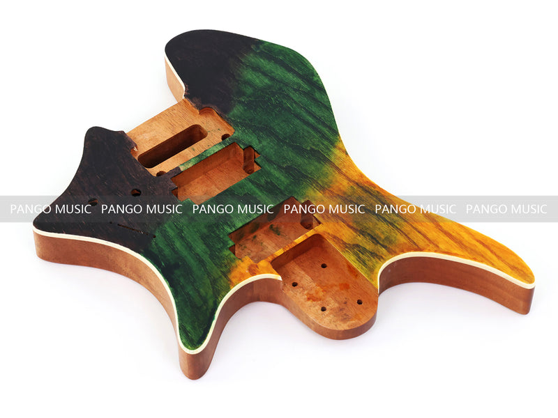 6 String Headless Solid Mahogany Electric Guitar Body with Satin Finish (YMB-023)