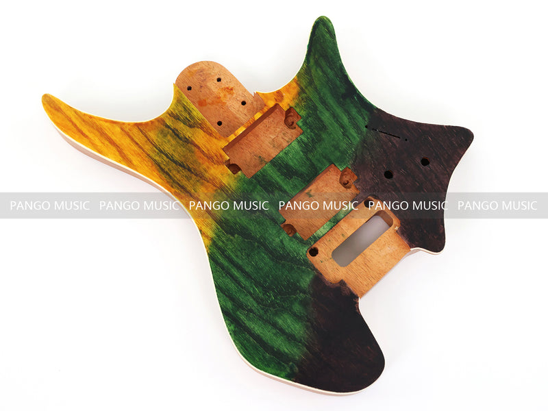 6 String Headless Solid Mahogany Electric Guitar Body with Satin Finish (YMB-023)