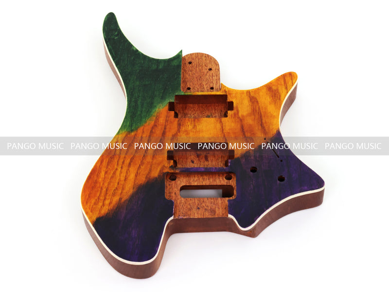 6 String Headless Solid Mahogany Electric Guitar Body with Satin Finish (YMB-025)