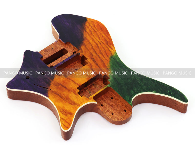 6 String Headless Solid Mahogany Electric Guitar Body with Satin Finish (YMB-025)
